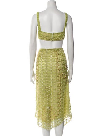 Cucculelli Shaheen Lace Pattern Sequin Embellishments Skirt Set
