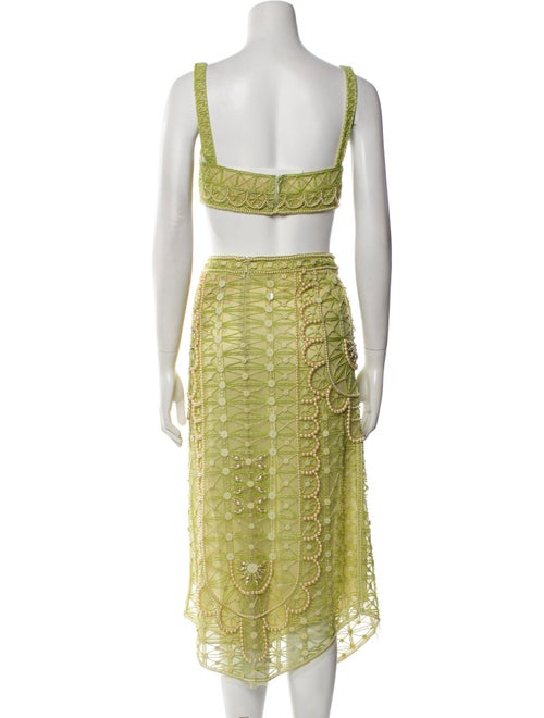 Cucculelli Shaheen Lace Pattern Sequin Embellishments Skirt Set