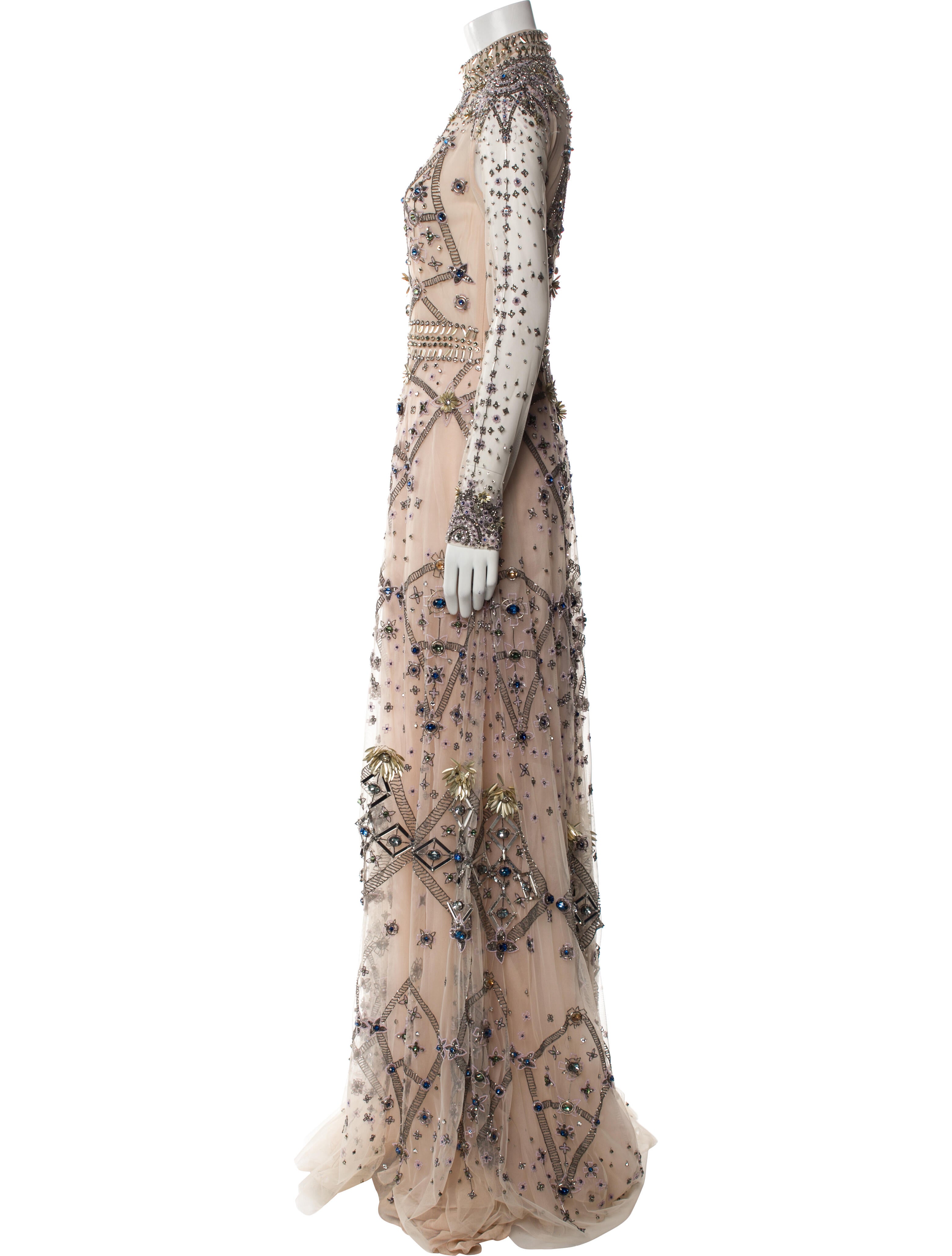 Cucculelli Shaheen Lace Pattern Long Dress