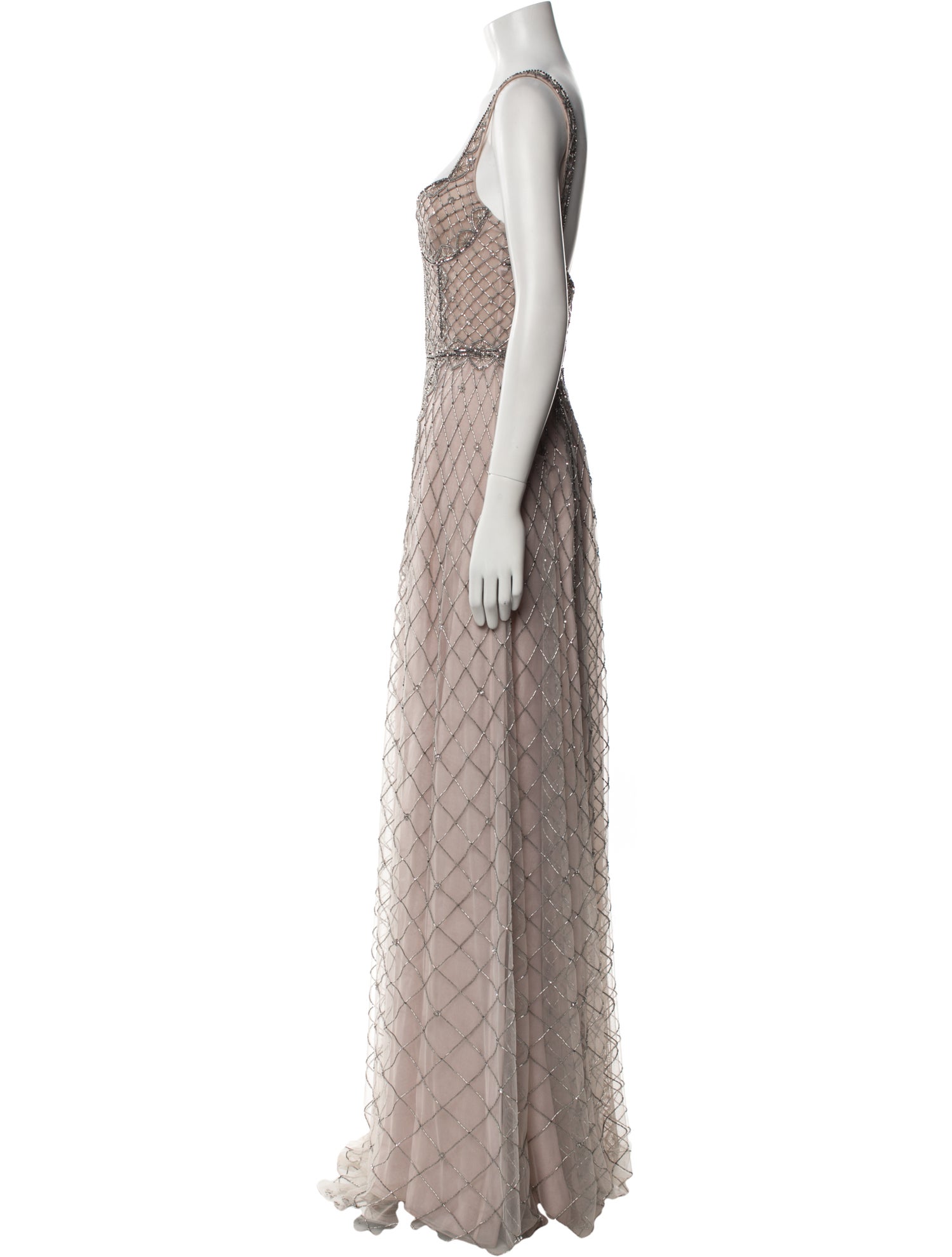 Cucculelli Shaheen Lace Pattern Long Dress