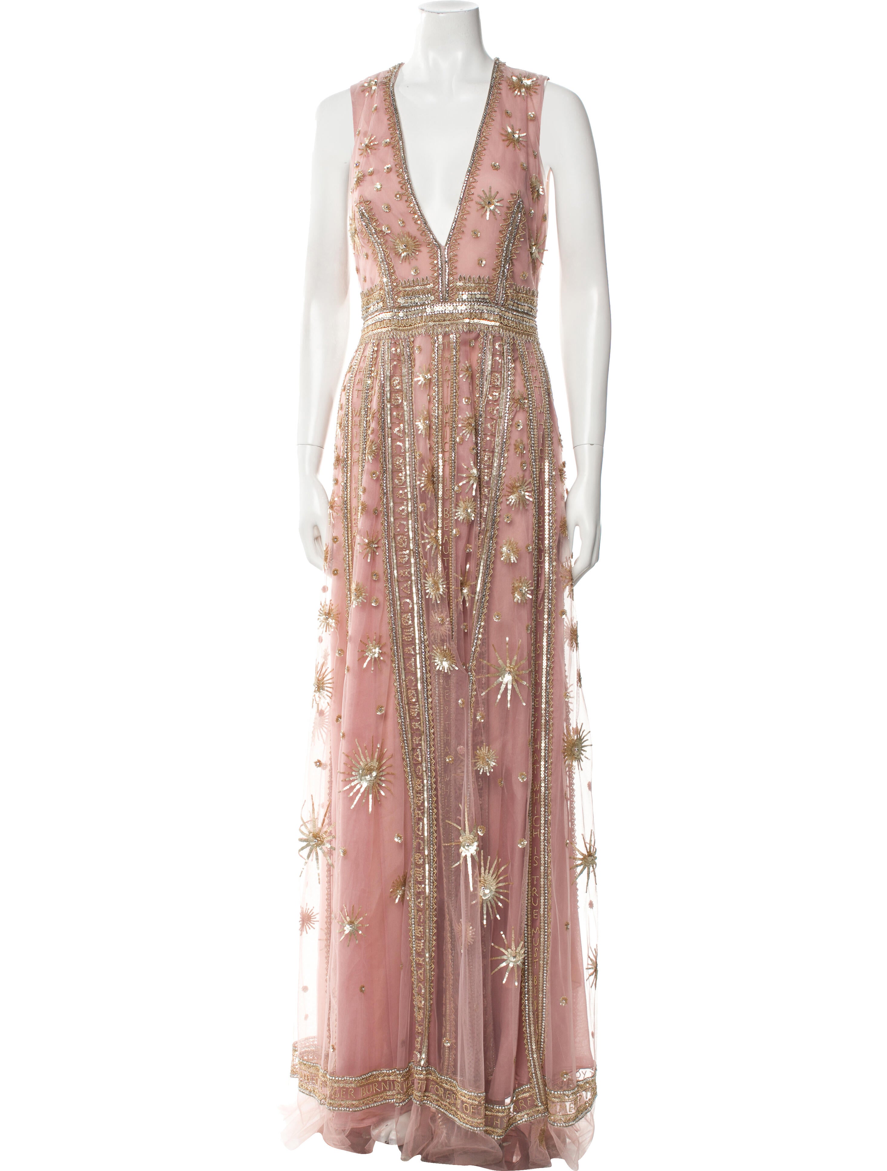 Cucculelli Shaheen Lace Pattern Long Dress