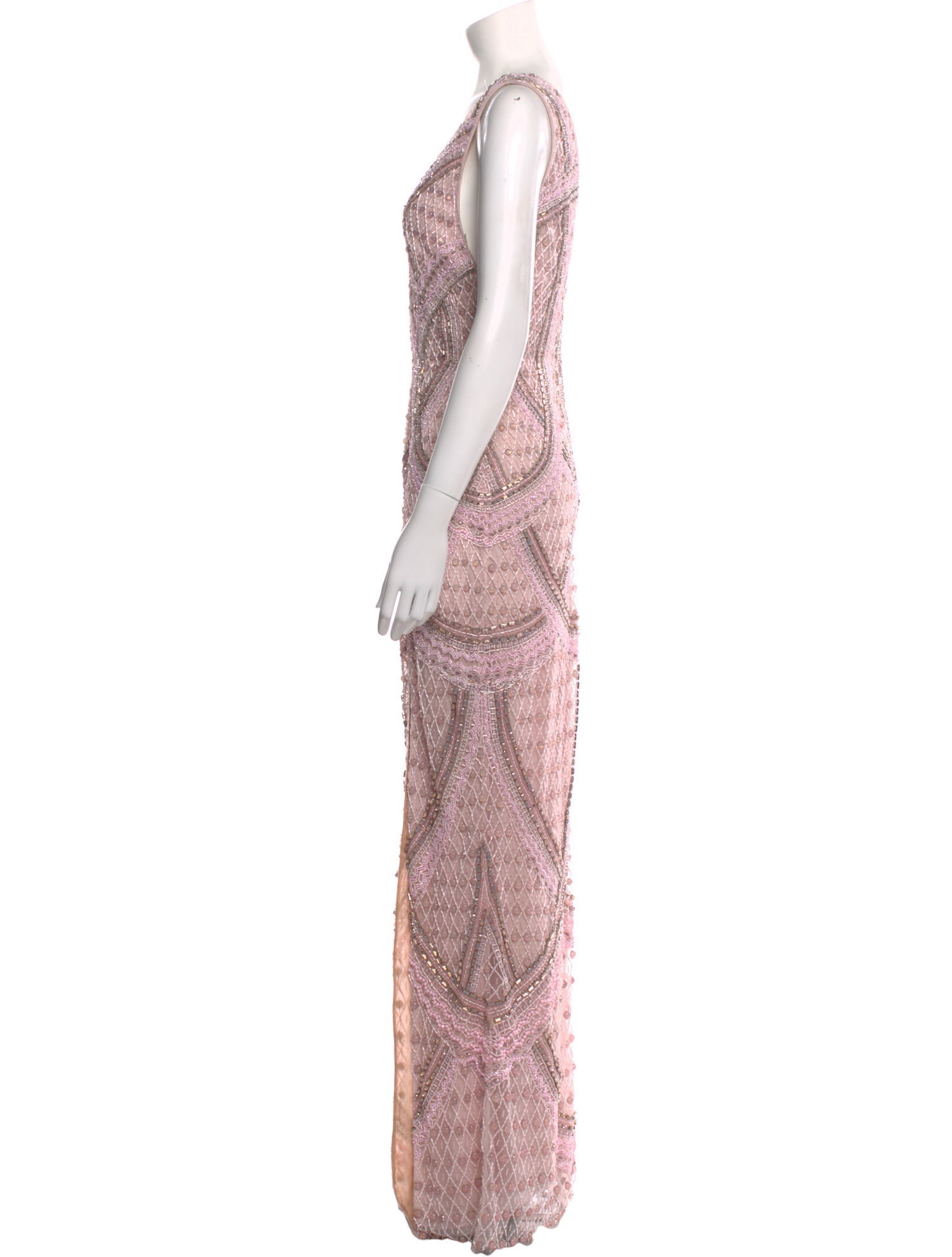Cucculelli Shaheen Lace Pattern Long Dress