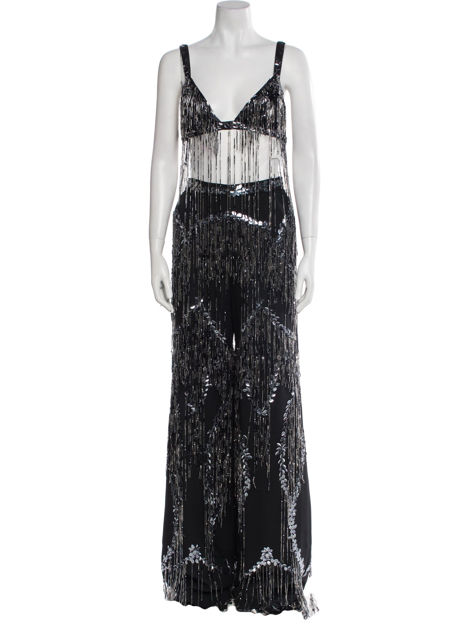 Cucculelli Shaheen Wool Sequin Embellishments Pant Set