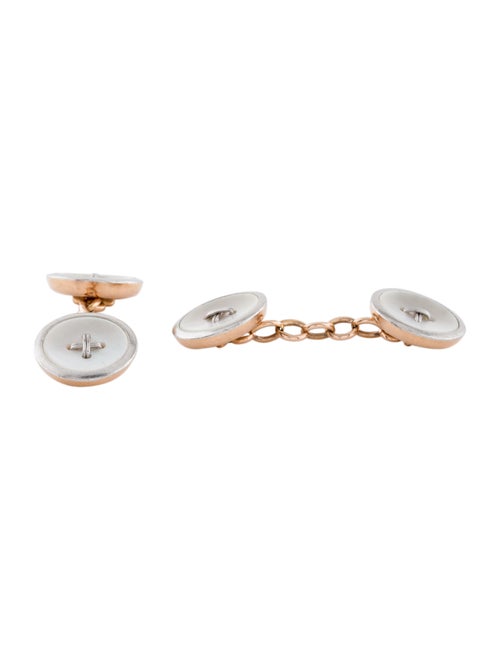 Mother Of Pearl Button Cufflinks rose