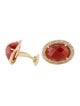 Cufflinks 14K Carnelian & Diamond Cufflinks