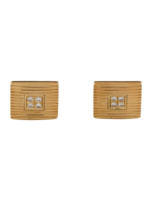 Cufflinks 18K Diamond Square Ridged Cufflinks
