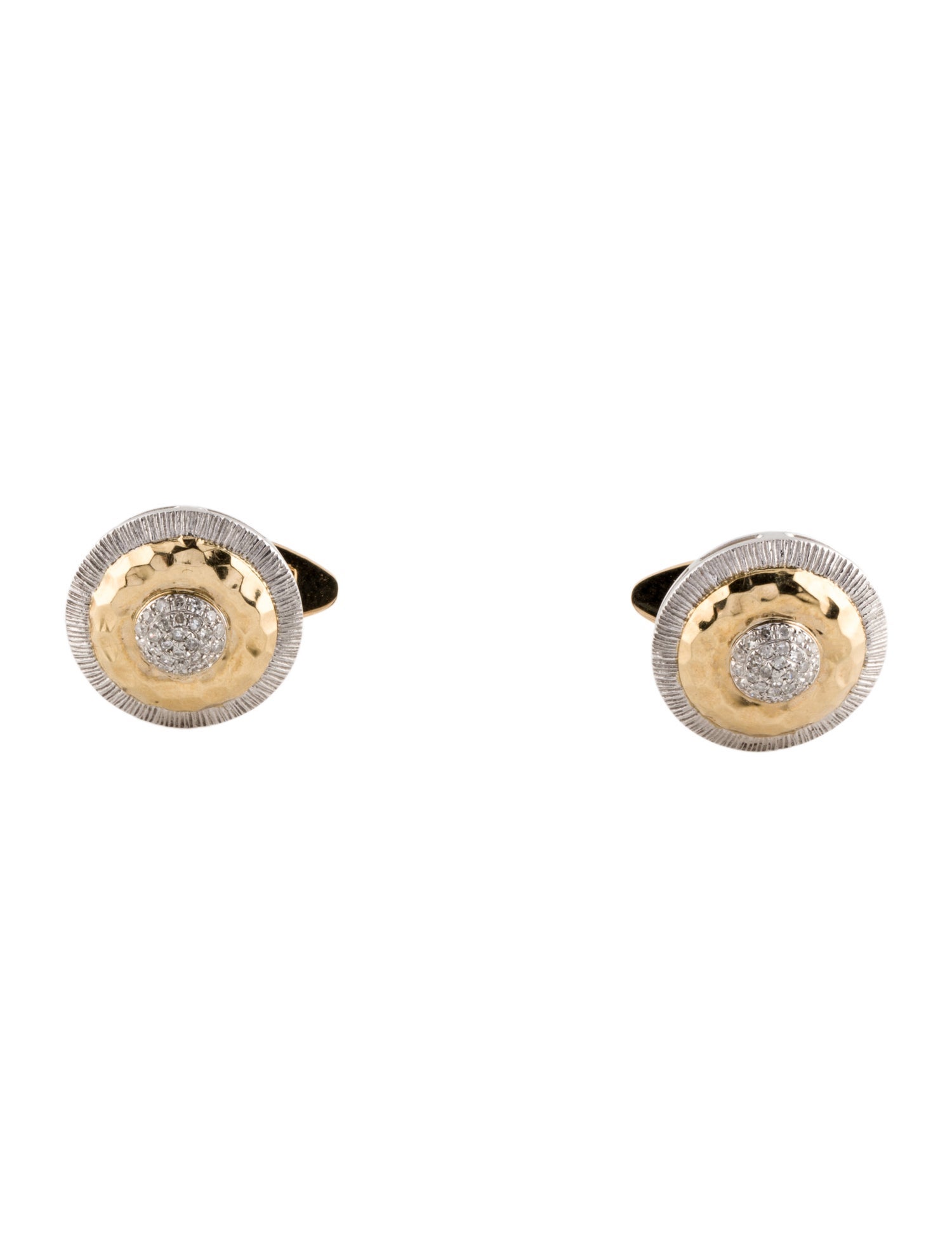 Cufflinks 14K Two-Tone Diamond Cufflinks