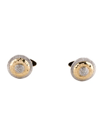 Cufflinks 14K Two-Tone Diamond Cufflinks
