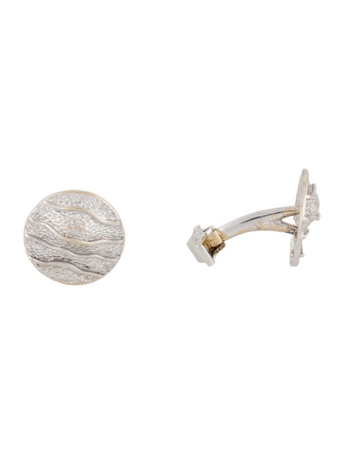 Cufflinks Mapamenos Natepas 18K Textured Disc Cufflinks