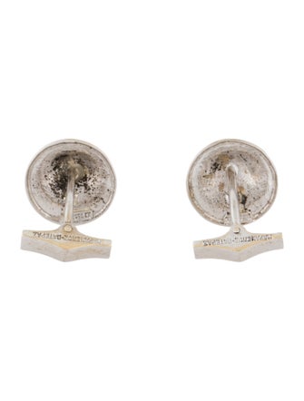 Cufflinks Mapamenos Natepas 18K Textured Disc Cufflinks