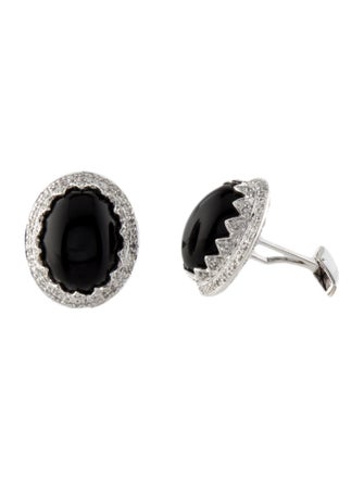 Cufflinks 14K Onyx & Diamond Cufflinks