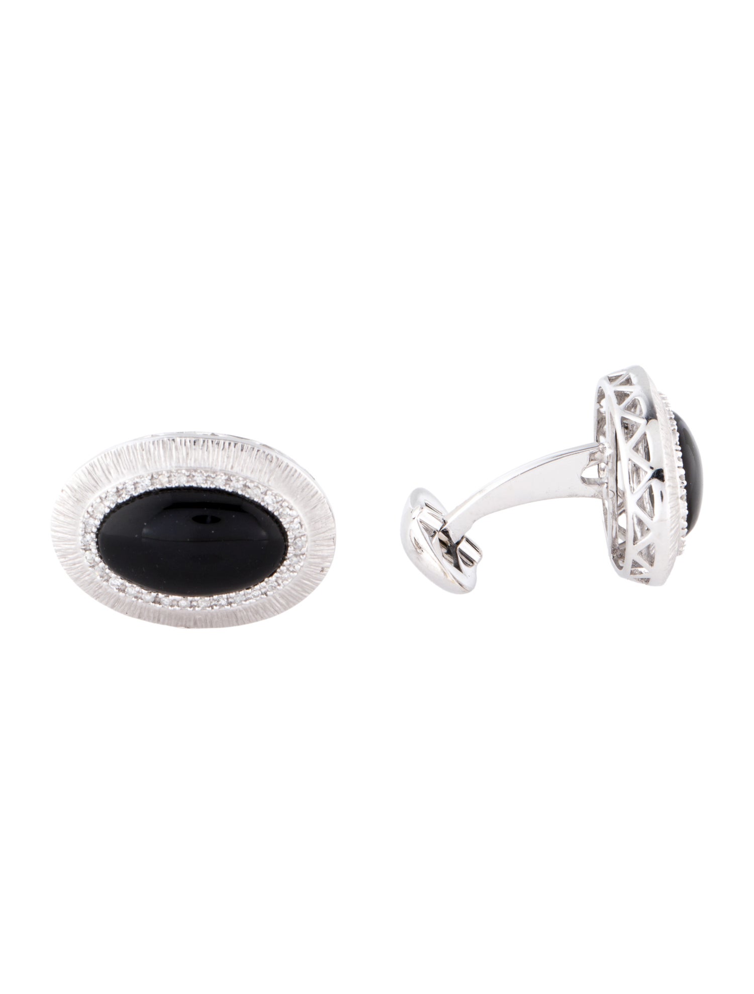 Cufflinks 14K Onyx & Diamond Cufflinks
