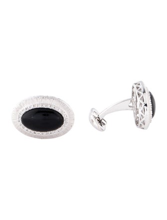 Cufflinks 14K Onyx & Diamond Cufflinks