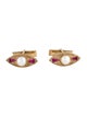 Cufflinks Antique 14K Pearl & Synthetic Ruby Cufflinks