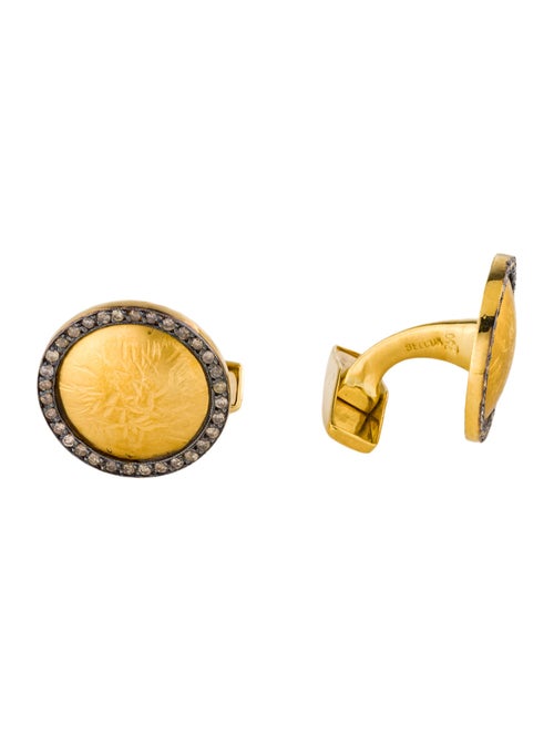 Cufflinks 18K Diamond Hammered Halo Cufflinks