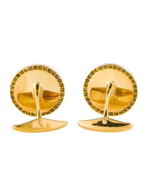 Cufflinks 18K Diamond Hammered Halo Cufflinks