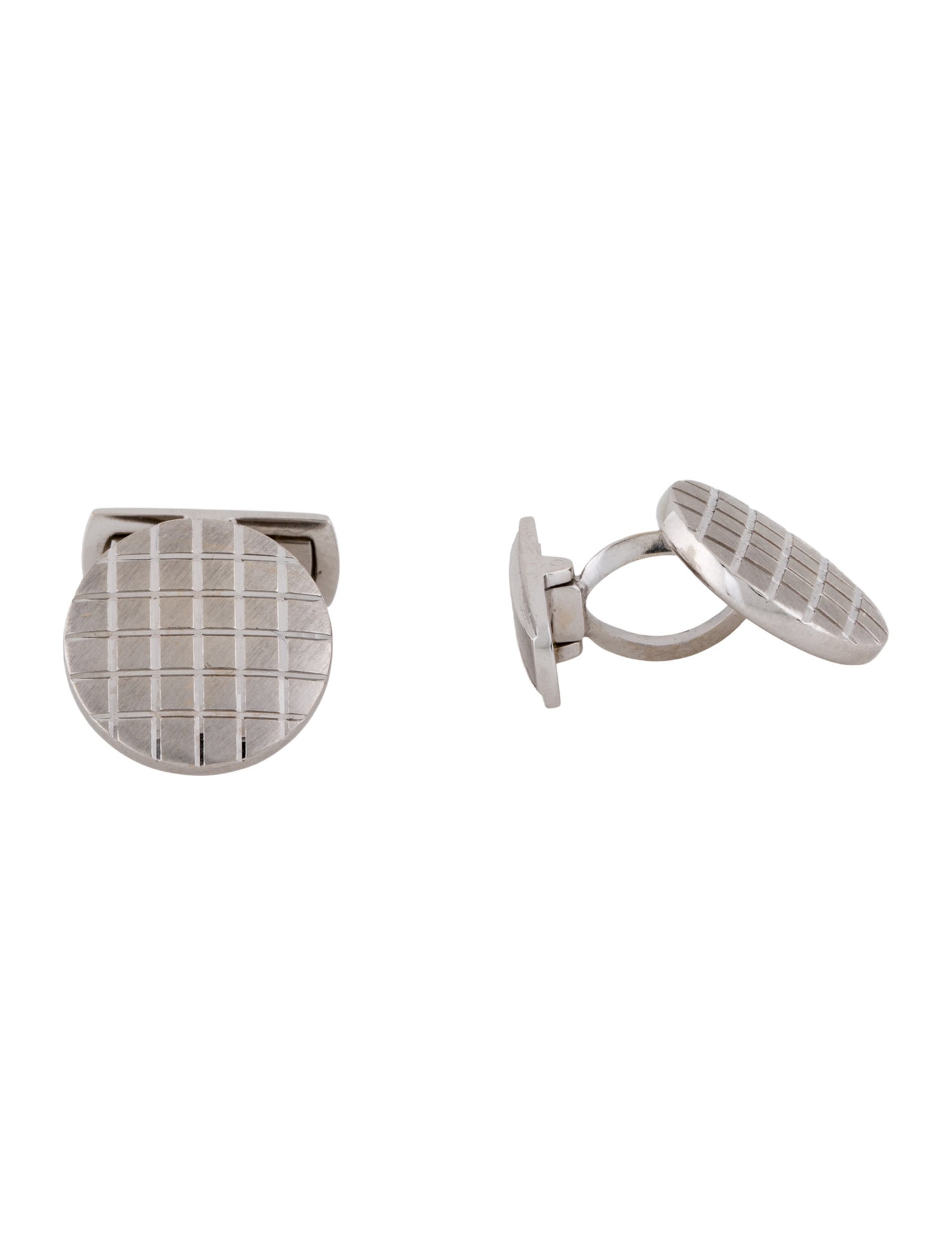Cufflinks 18K Crosshatch Pattern