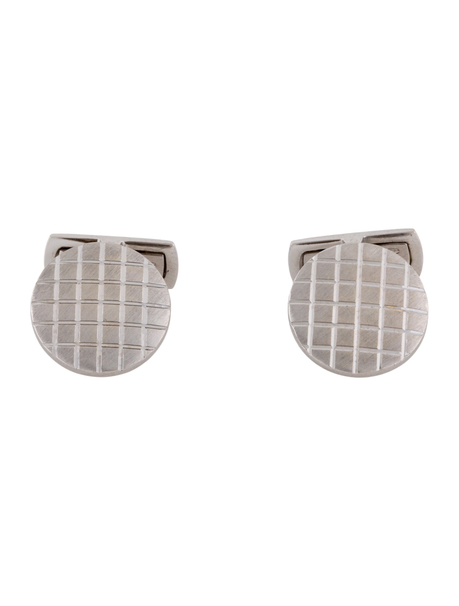 Cufflinks 18K Crosshatch Pattern