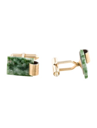 Cufflinks Krementz 14K Nephrite Cufflinks