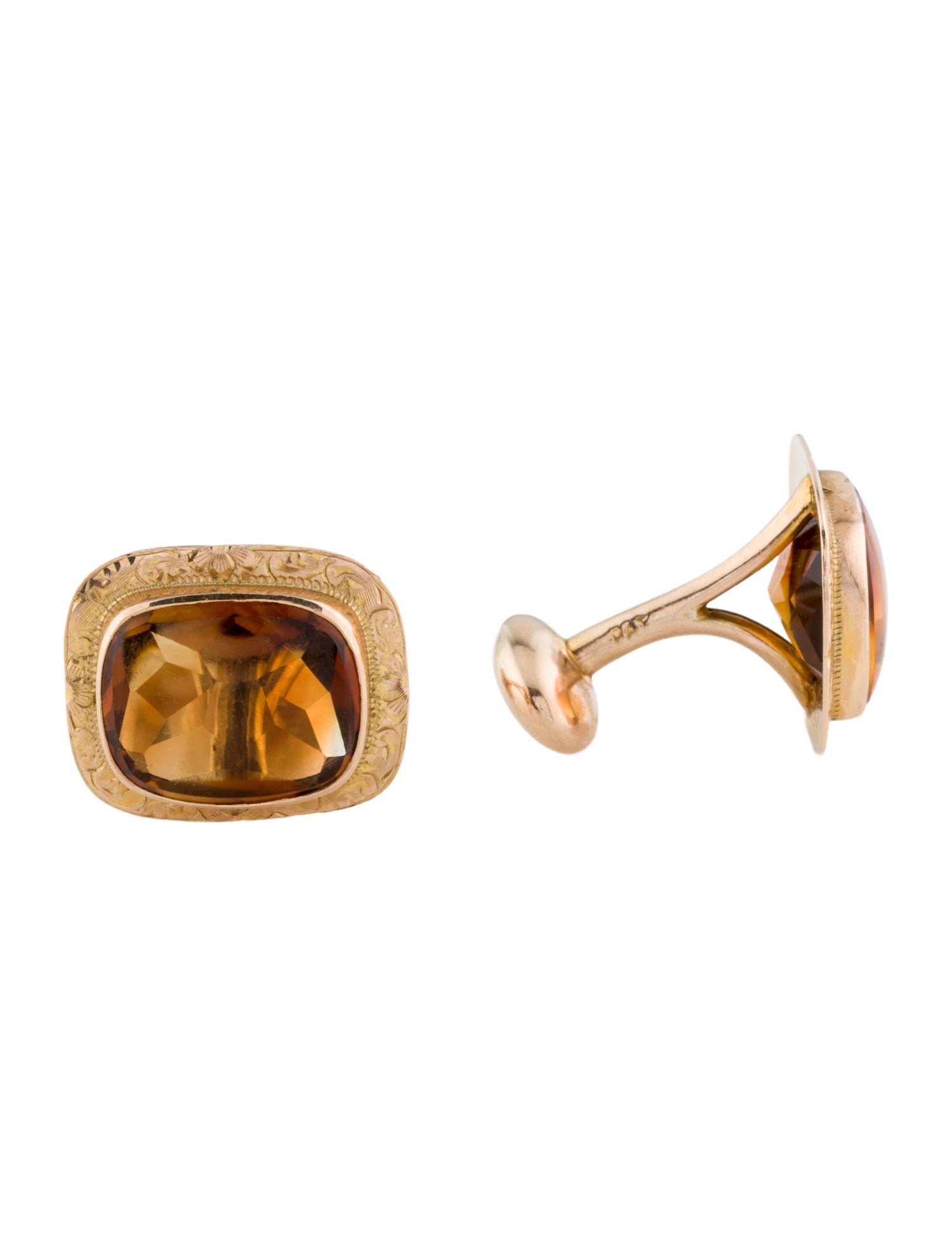 Cufflinks 10K Citrine