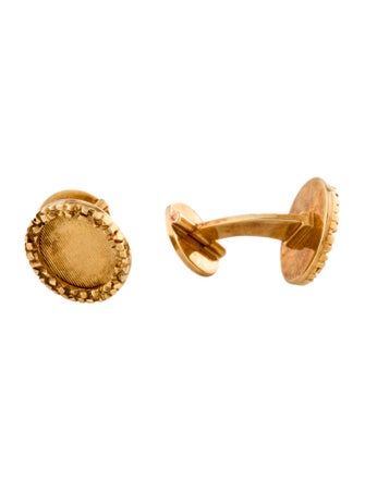 Cufflinks 18K Round Texture Cufflinks