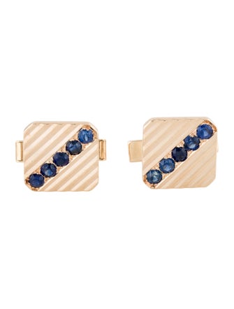 Cufflinks 14K 1.90ctw Sapphire Cufflinks