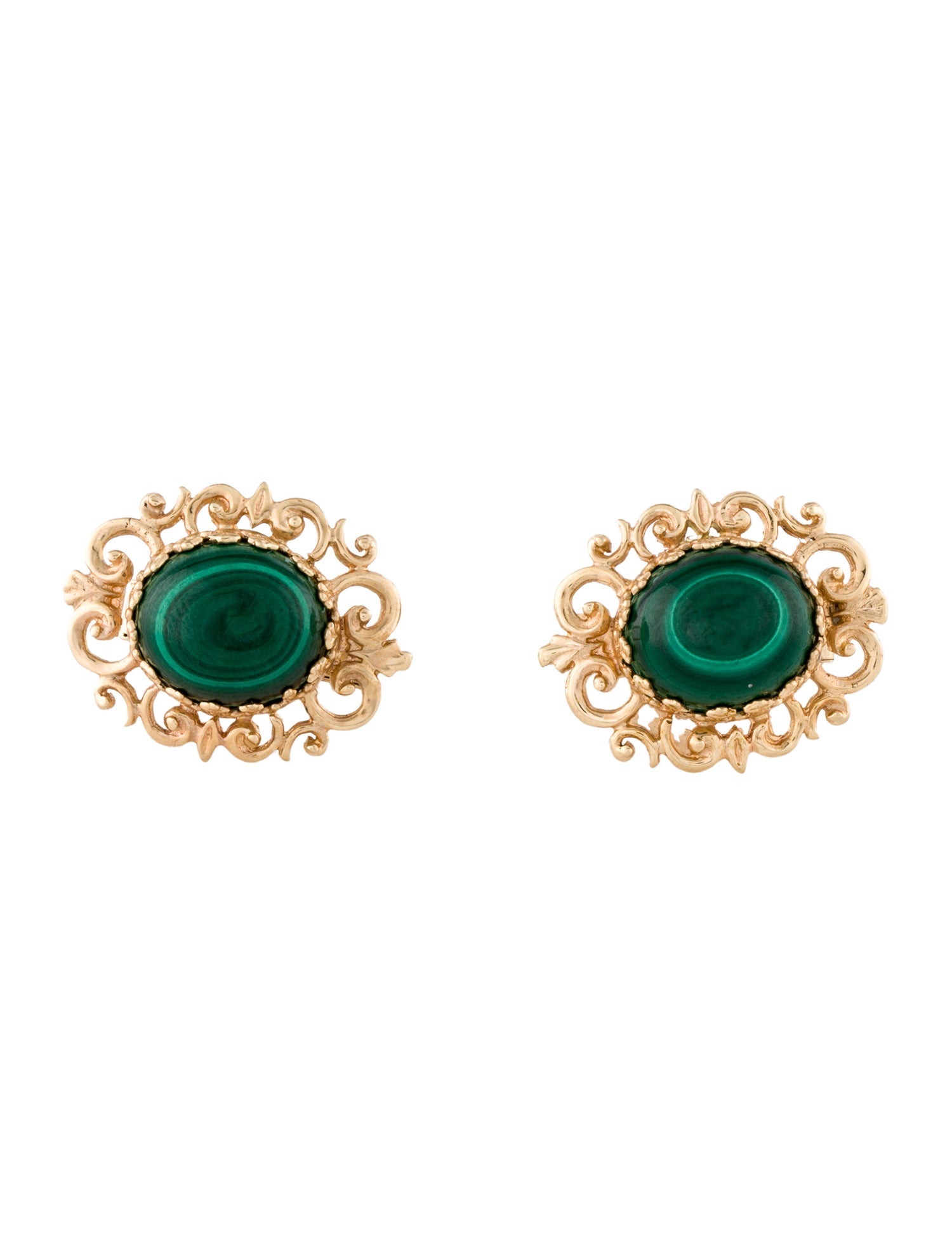 Cufflinks 14K Malachite