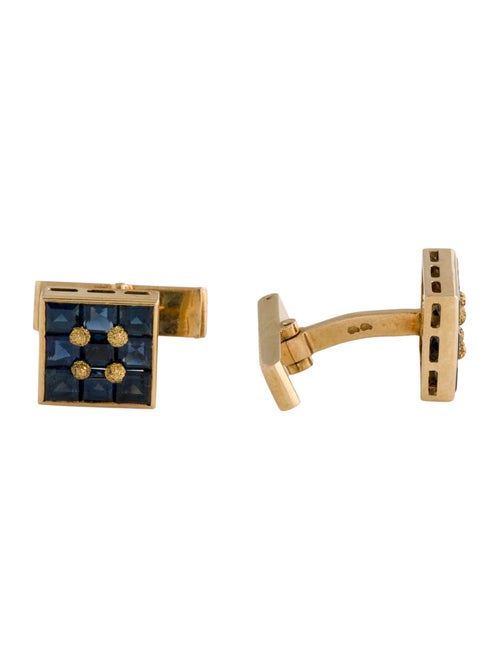 Cufflinks 18K Sapphire Square Cufflinks