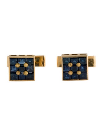 Cufflinks 18K Sapphire Square Cufflinks