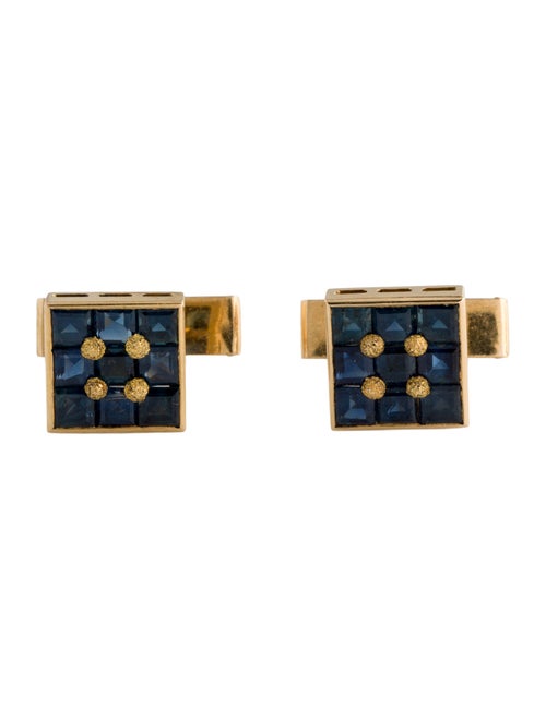 Cufflinks 18K Sapphire Square Cufflinks
