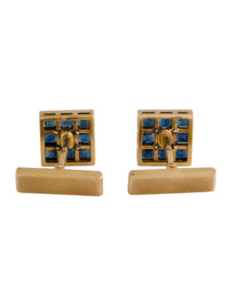 Cufflinks 18K Sapphire Square Cufflinks