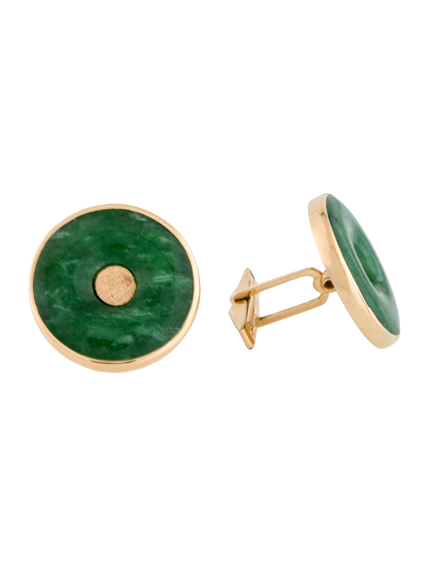 Cufflinks 14K Dyed Jadeite