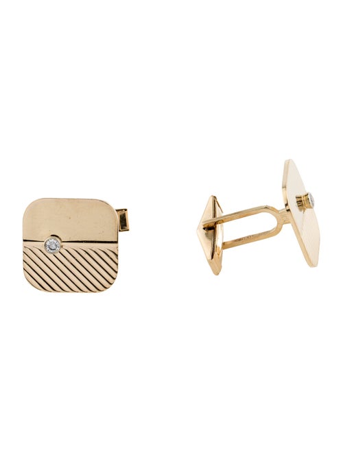 Cufflinks 14K Diamond Square