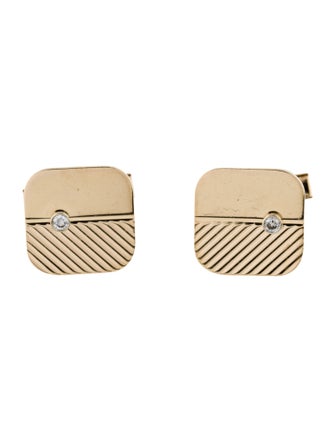 Cufflinks 14K Diamond Square