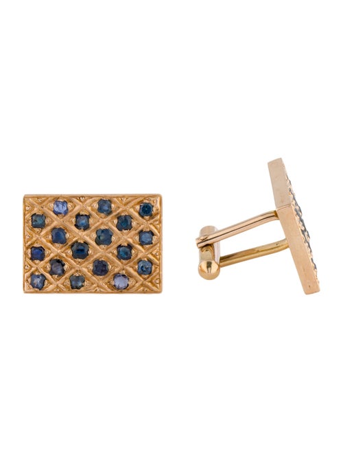 Cufflinks 18K 3.50ctw Sapphire Cufflinks