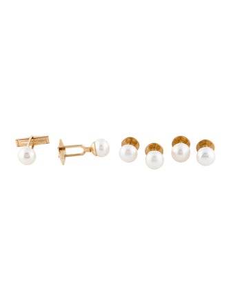 Cufflinks 14K Diamond Cufflinks & Shirt Stud Set