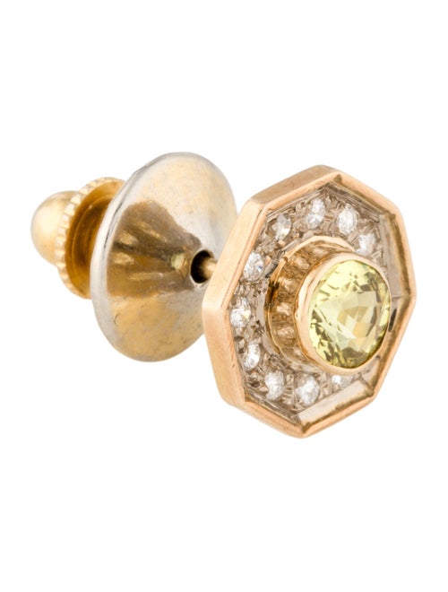 Cufflinks Sapphire & Diamond Tie Tack & Cufflink Set