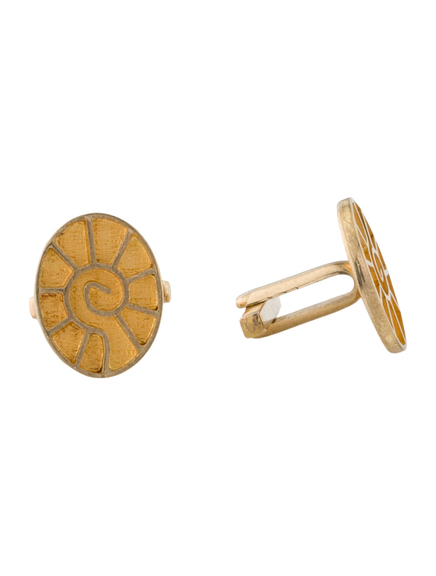 Cufflinks 18K Textured Oval Cufflinks