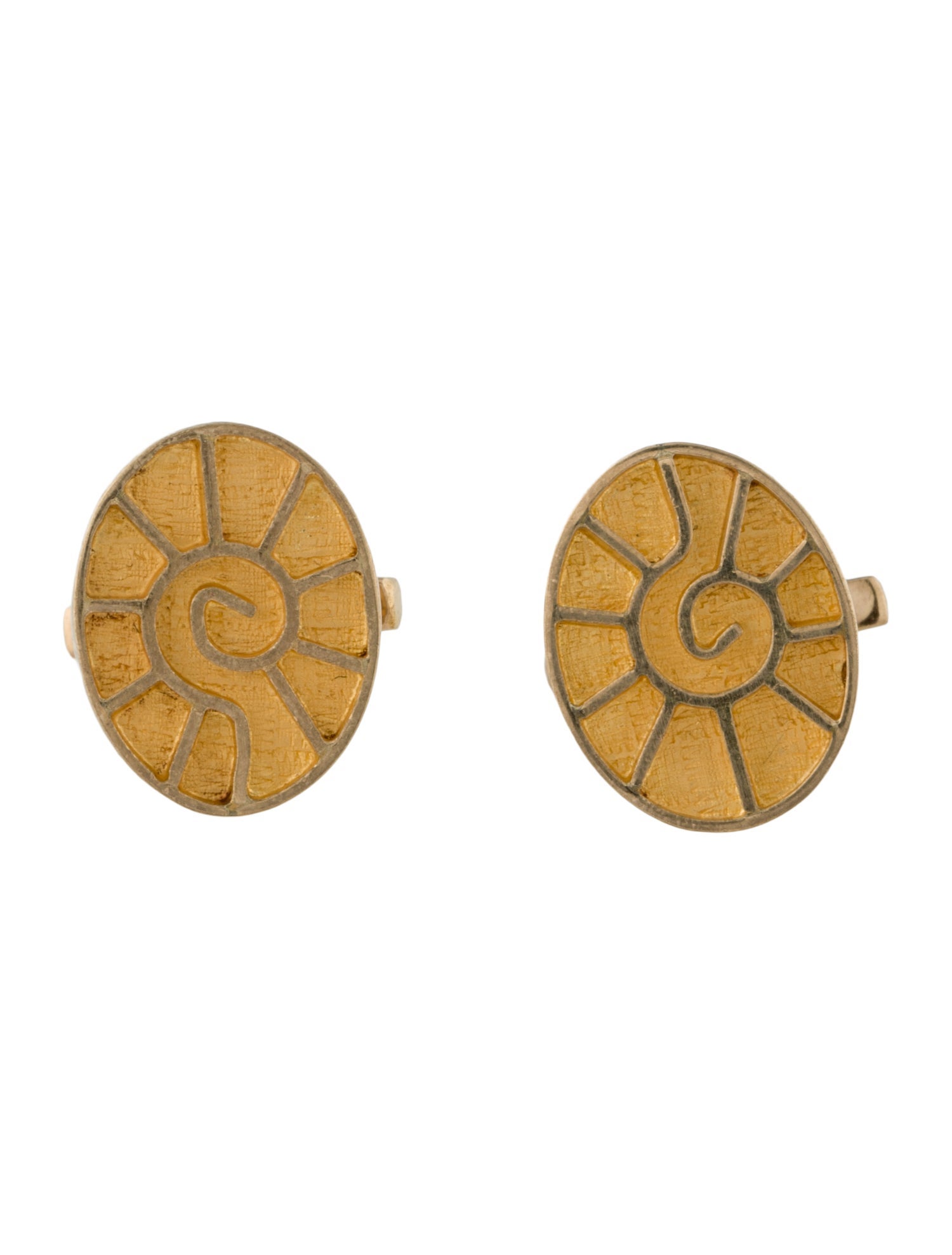 Cufflinks 18K Textured Oval Cufflinks