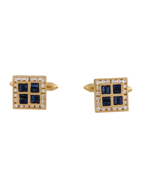 Cufflinks 18K Sapphire & Diamond Cufflinks