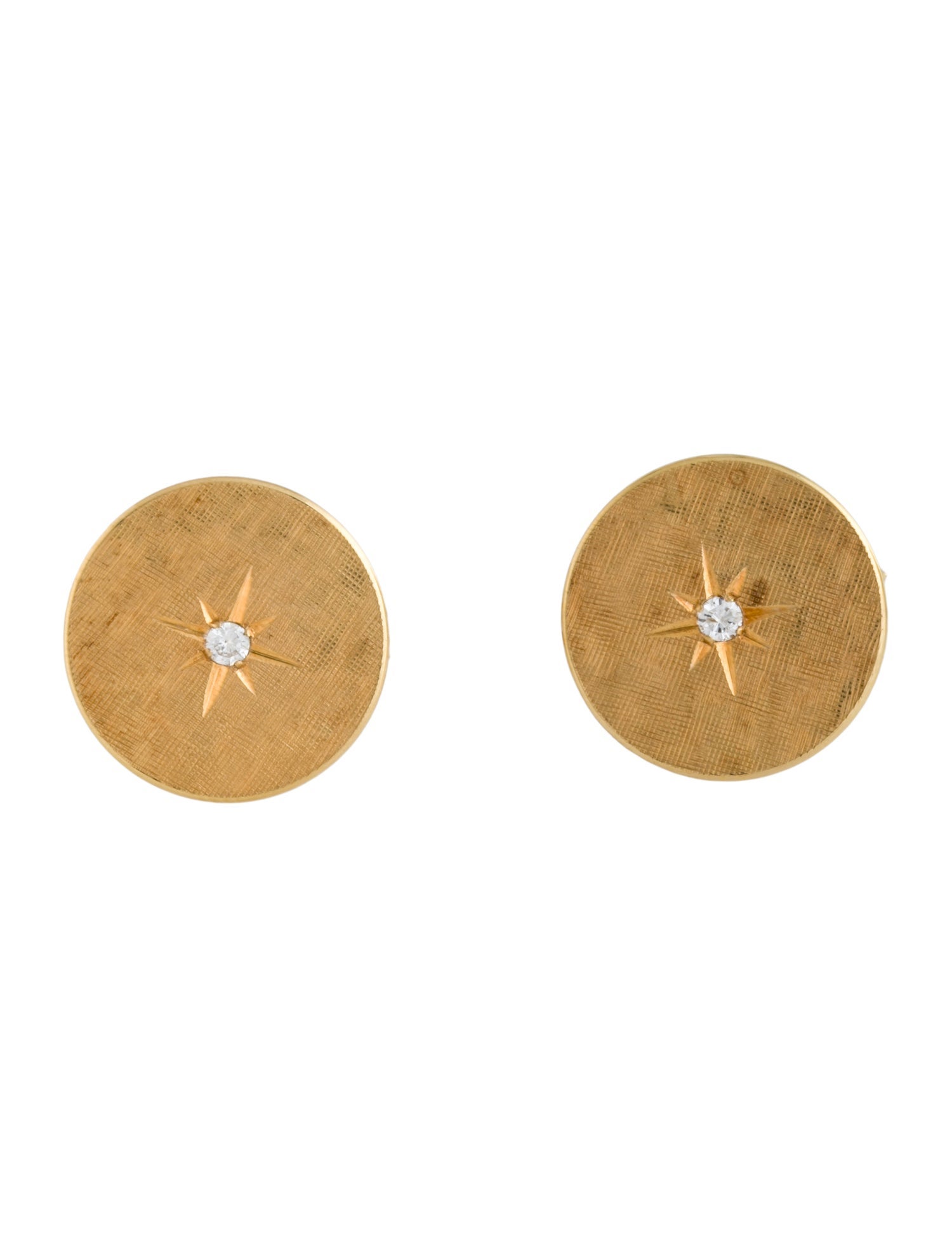 Cufflinks 14K Diamond Cufflink, Shirt Stud & Tie Tack Set