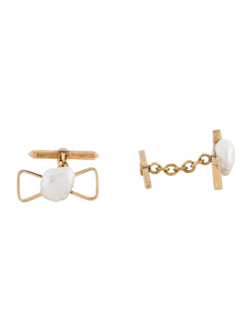 Cufflinks 14K Pearl Bow Cufflinks