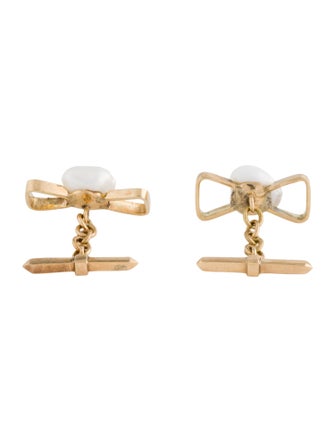 Cufflinks 14K Pearl Bow Cufflinks