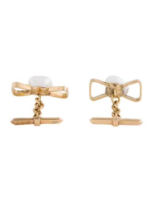 Cufflinks 14K Pearl Bow Cufflinks