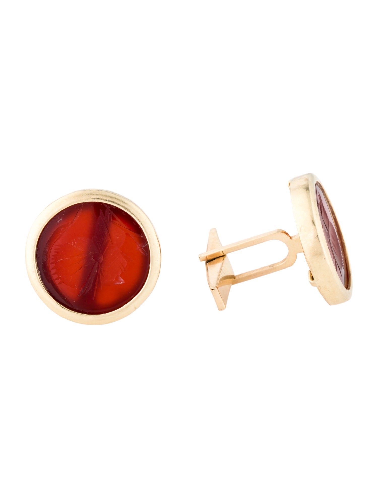 Cufflinks 14K Carnelian Intaglio