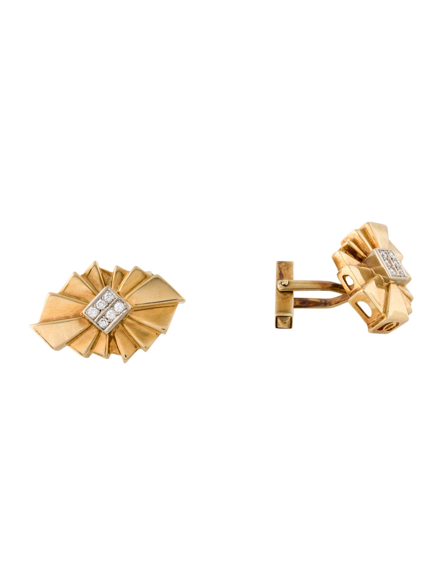 Cufflinks 18K Diamond Geometric