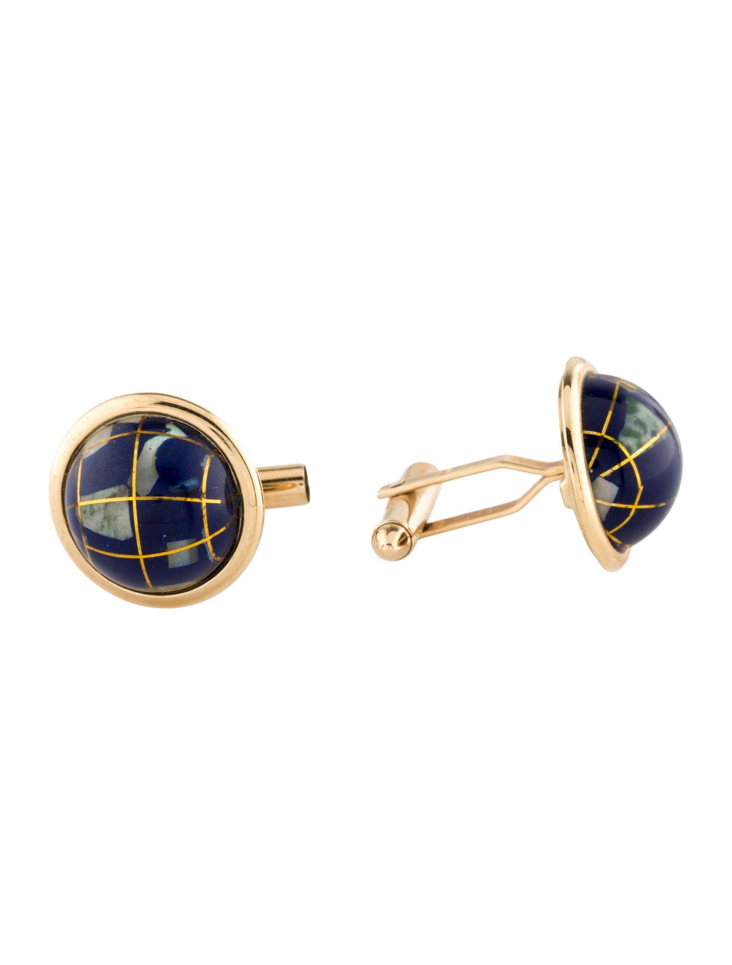 Cufflinks 14K Resin Globe Cufflinks