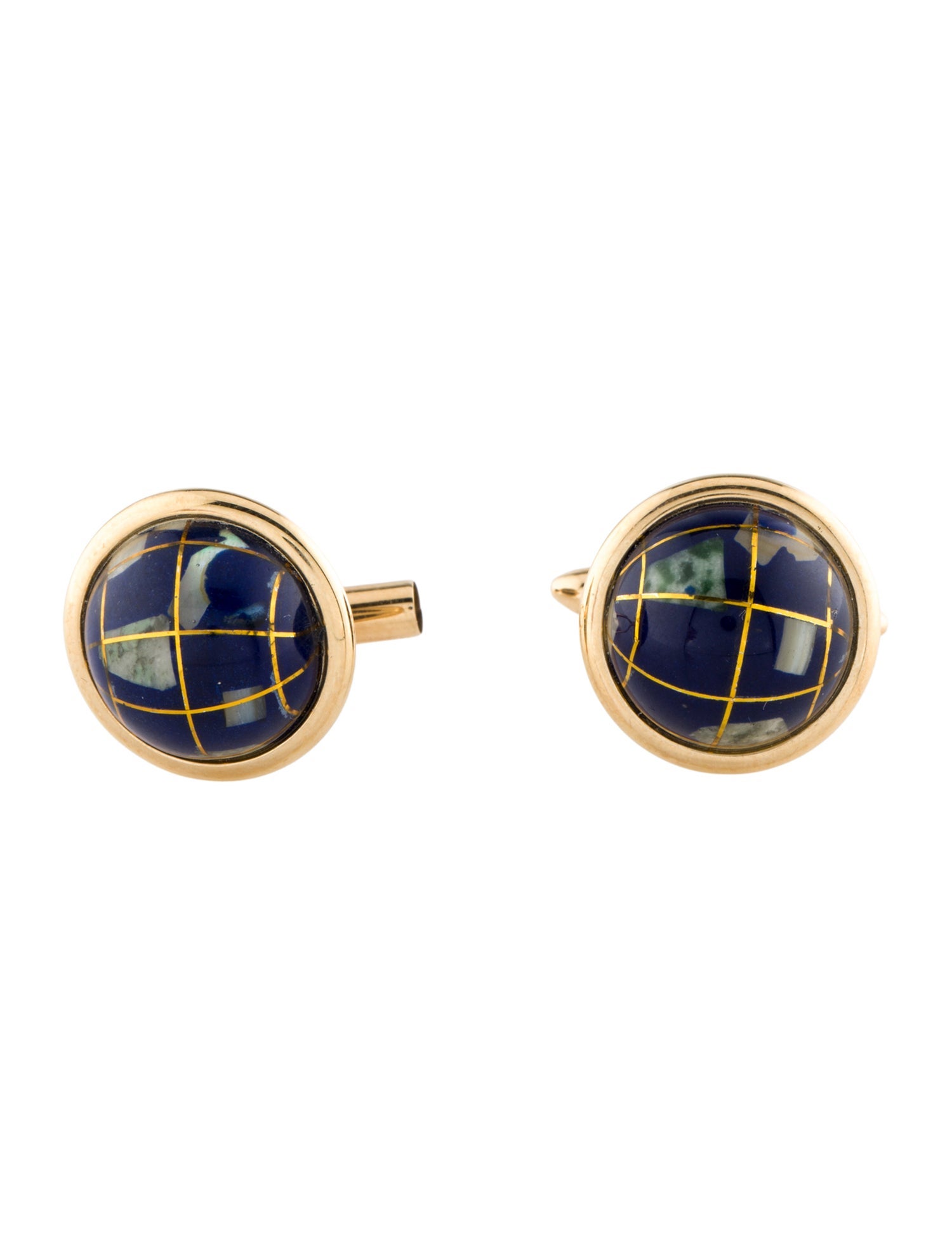 Cufflinks 14K Resin Globe Cufflinks