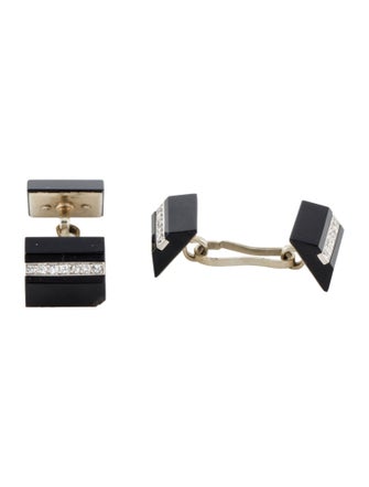 Cufflinks 18K Onyx & Diamond Cufflinks