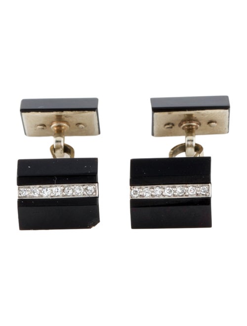 Cufflinks 18K Onyx & Diamond Cufflinks